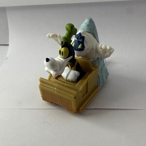 Vintage Goofy and Yeti Toy Car - Yellow, White & Light Blue